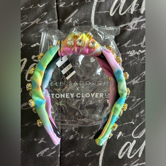 Lele Sadoughi x Stoney Clover Lane Limited Edition Tie Dye Jeweled Headband - Picture 3 of 6